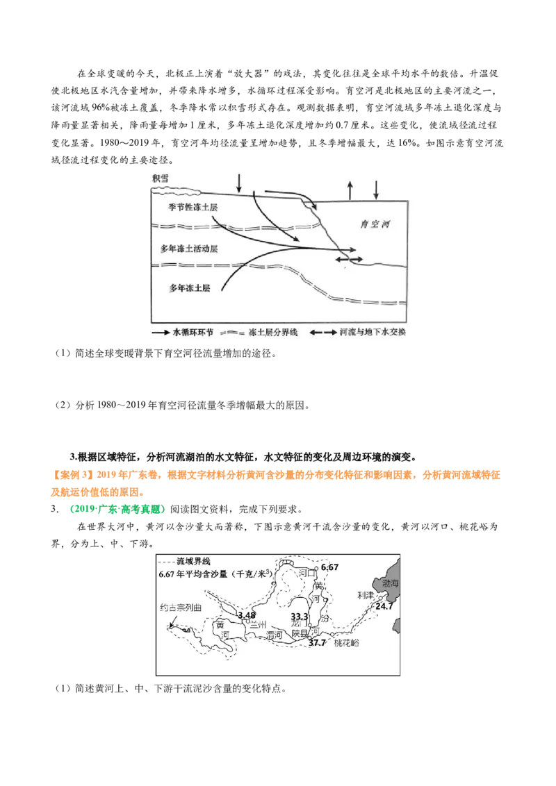 专题17水循环及陆地水体关系问题的描述（原卷版）_2025年新高考资料_二轮复习_01高考语文等多个文件_2025年高三地理高考二轮复习专项提升_题型专练