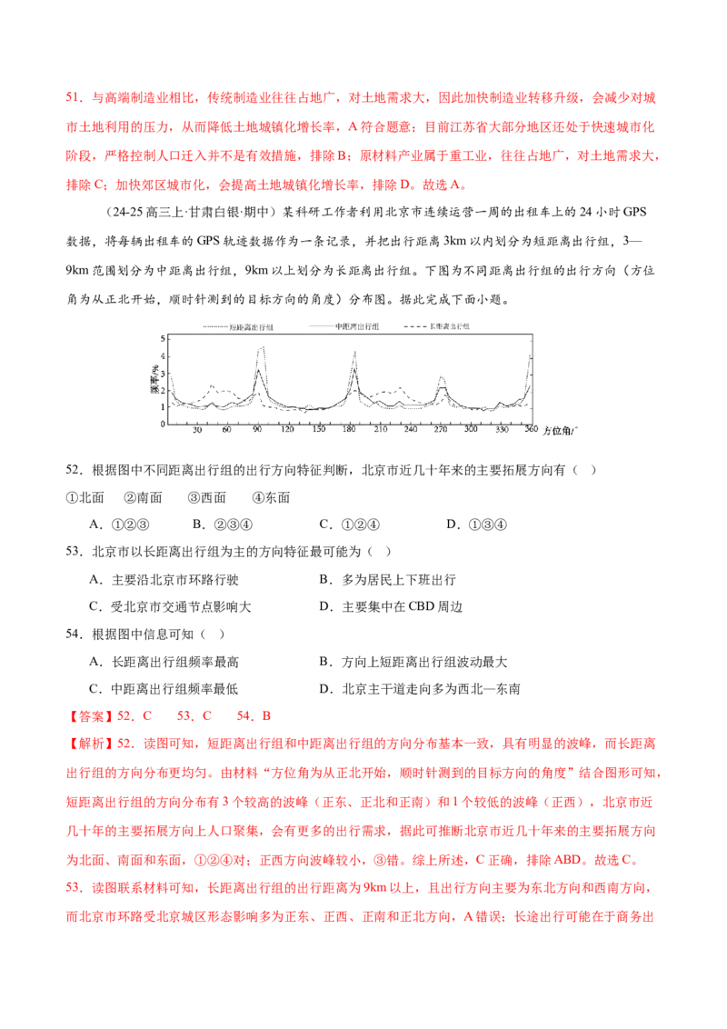 专题08人口与城市（练习）（解析版）_2025年新高考资料_二轮复习_01高考语文等多个文件_上好课2025年高考地理二轮复习讲练测（新高考通用）_第一部分专题突破
