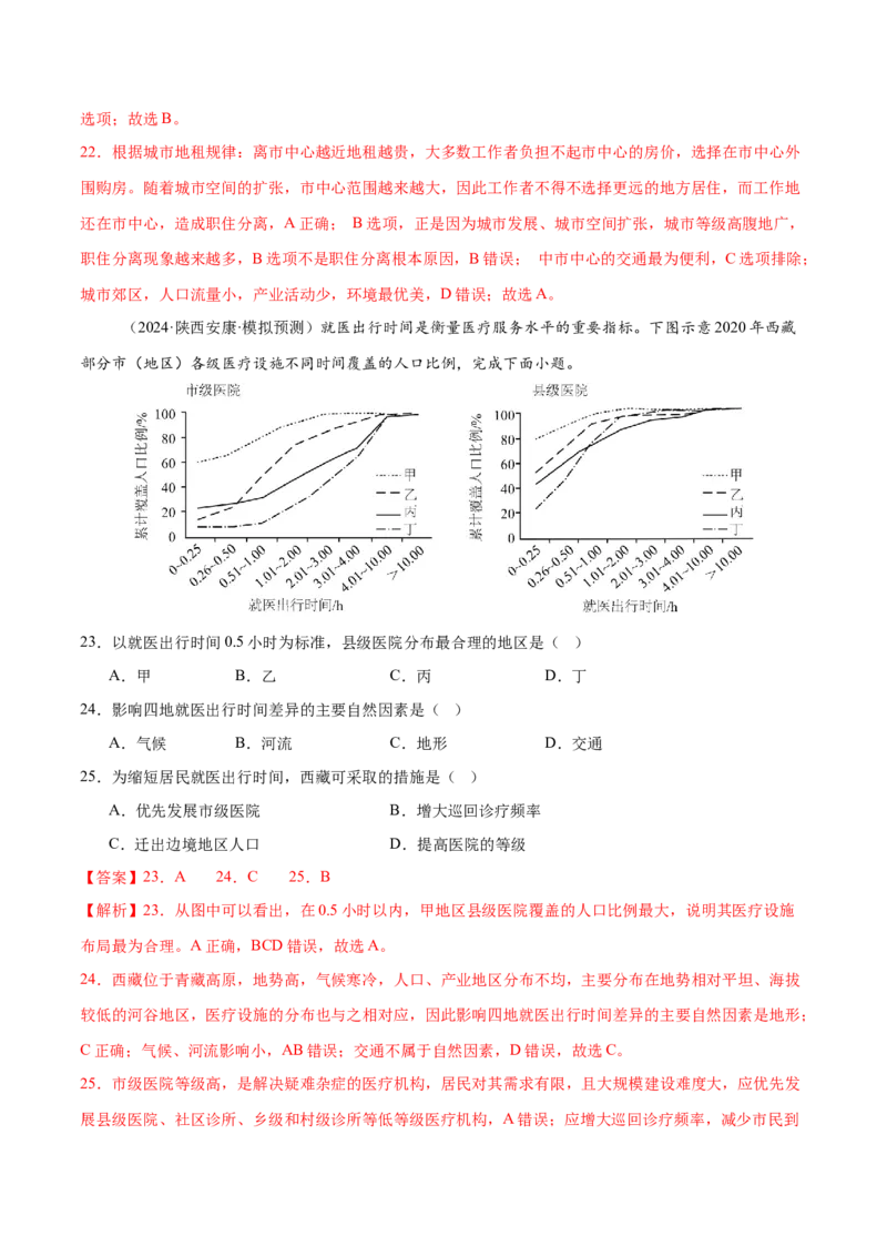 专题08人口与城市（练习）（解析版）_2025年新高考资料_二轮复习_01高考语文等多个文件_上好课2025年高考地理二轮复习讲练测（新高考通用）_第一部分专题突破