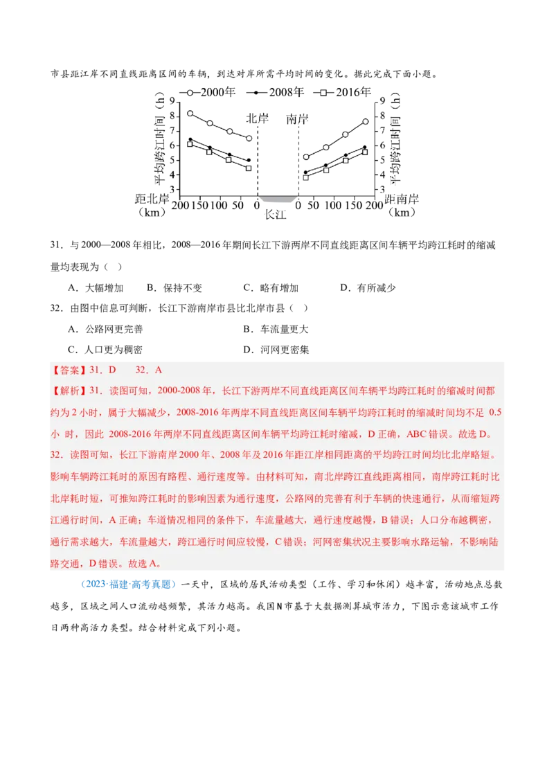 专题11交通+解析版_2025年新高考资料_二轮复习_01高考语文等多个文件_2025年高三地理高考二轮复习专项提升_真题演练