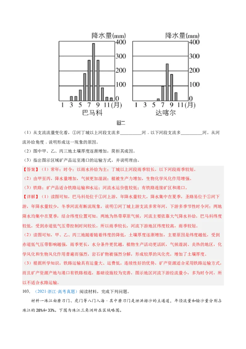 专题11交通+解析版_2025年新高考资料_二轮复习_01高考语文等多个文件_2025年高三地理高考二轮复习专项提升_真题演练