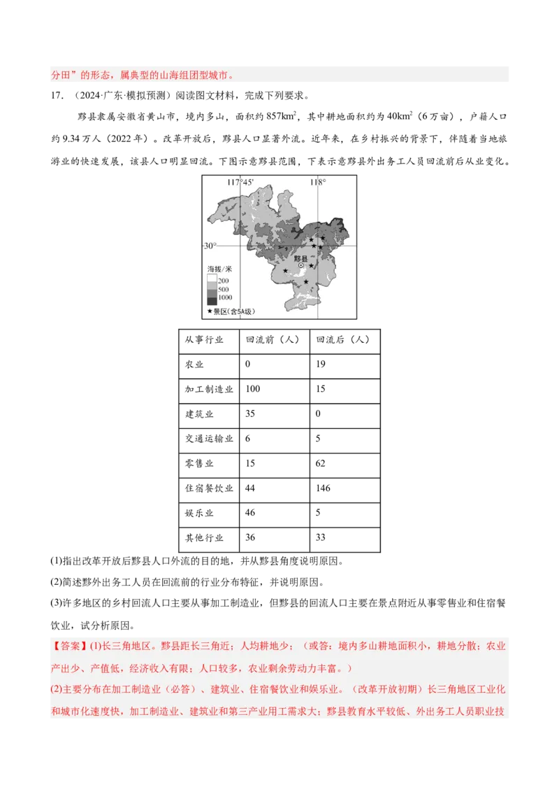 专题07人口与城市易错提分（4大易错点）（解析版）_2025年新高考资料_二轮复习_01高考语文等多个文件_2025年高三地理高考二轮复习专项提升_易错专练