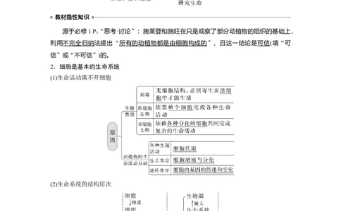 2023年高考生物一轮复习（新人教新高考）第1单元第1课时　走近细胞_新高考复习资料_2023年新高考复习资料_一轮复习_2023年新高考大一轮复习讲义