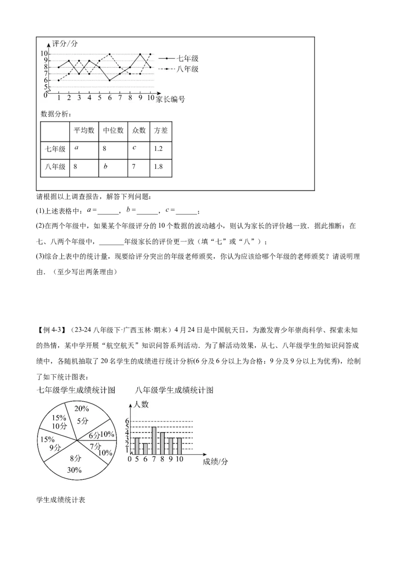 专题05数据的分析（考点清单，4考点梳理+4题型解读）学生版_初中数学_八年级数学下册（人教版）_期末专项复习-U276_2025版