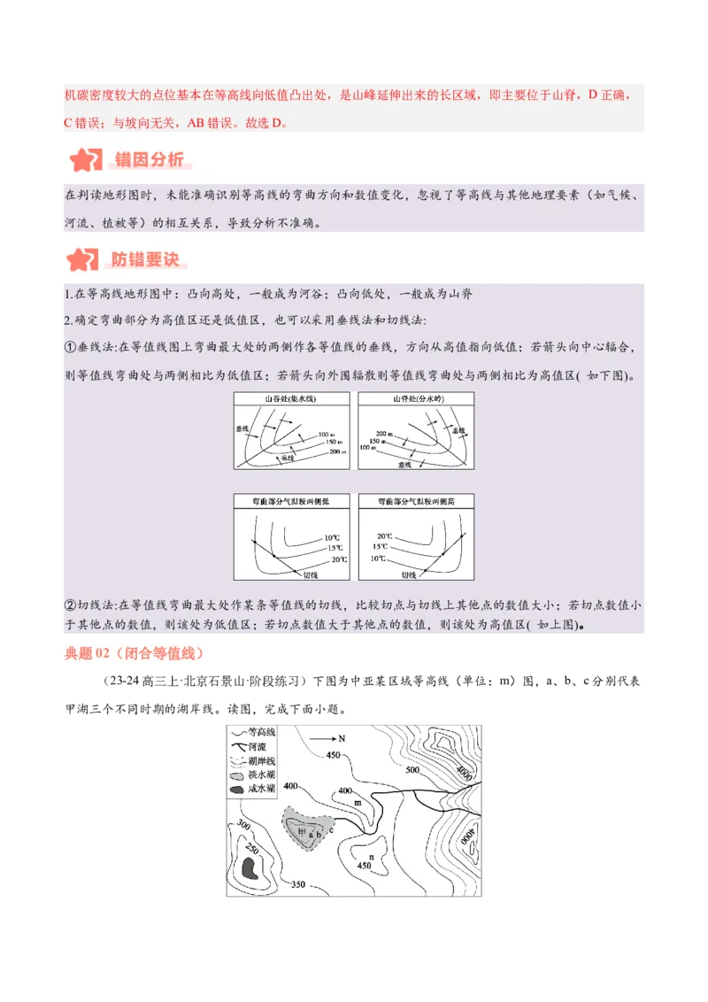 专题01等高线易错提分（5大易错点）（解析版）_2025年新高考资料_二轮复习_2025年高三地理高考二轮复习专项提升（新高考通用）3405802_易错专练