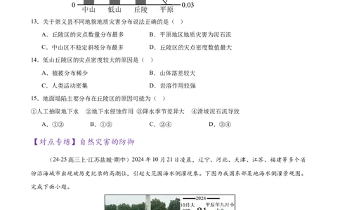 专题07自然灾害（练习）（原卷版）_2025年新高考资料_二轮复习_01高考语文等多个文件_上好课2025年高考地理二轮复习讲练测（新高考通用）_第一部分专题突破