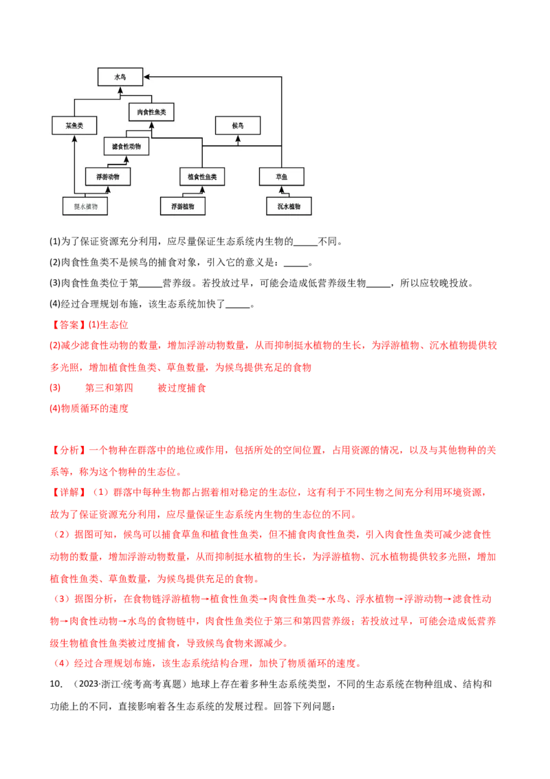 知识清单19生态系统与生态环境的保护（解析版）_2024年新高考资料_1.2024一轮复习_2024年高考生物一轮复习知识清单
