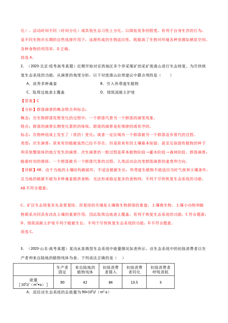 知识清单19生态系统与生态环境的保护（解析版）_2024年新高考资料_1.2024一轮复习_2024年高考生物一轮复习知识清单