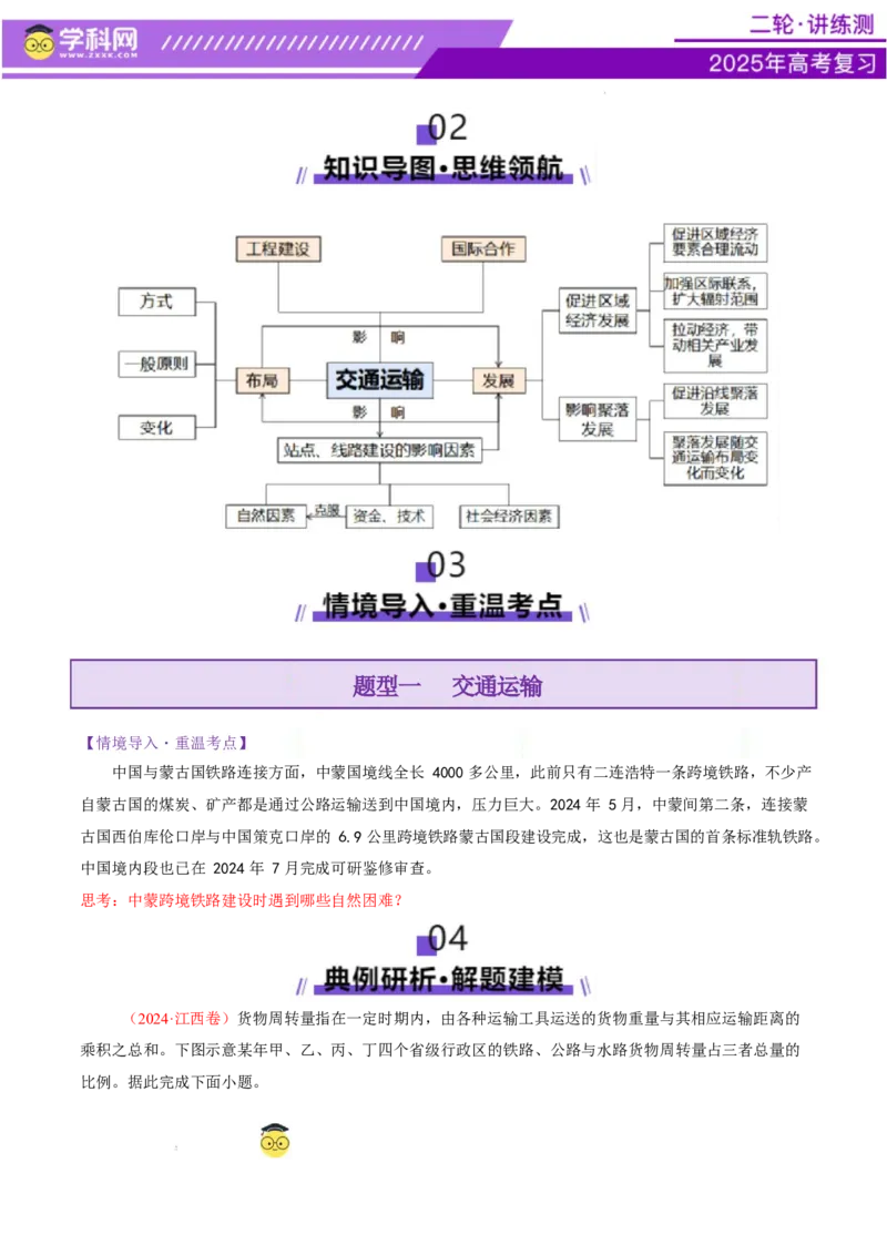 专题10交通、工程建设、国际合作（讲义）（原卷版）_2025年新高考资料_二轮复习_上好课2025年高考地理二轮复习讲练测（新高考通用）3381954