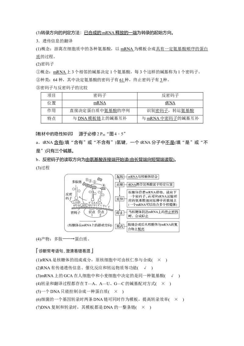 2022年高考生物一轮复习第6单元第19讲　基因的表达_新高考复习资料_2022年新高考复习资料_2022年一轮复习最新版_1.2022年高考生物一轮复习全国通用版