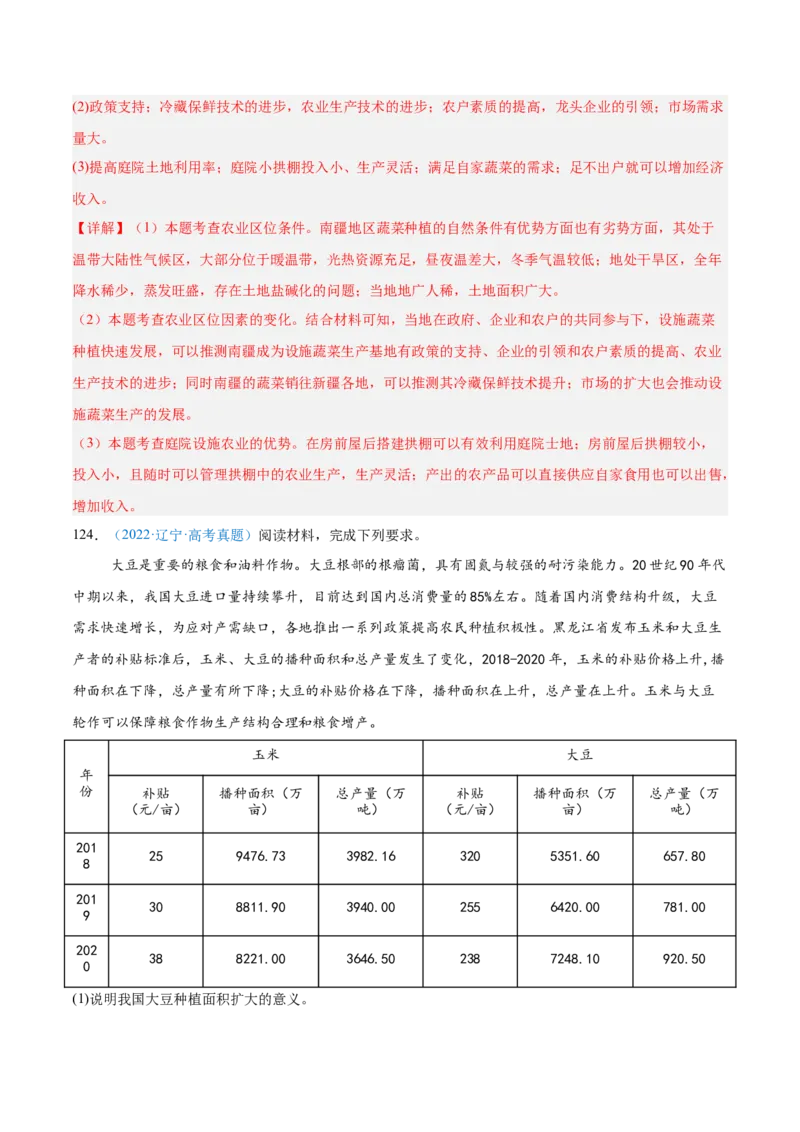 专题09农业+解析版_2025年新高考资料_二轮复习_2025年高三地理高考二轮复习专项提升（新高考通用）3405802_真题演练