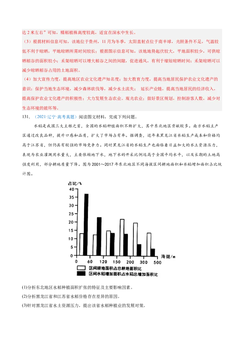 专题09农业+解析版_2025年新高考资料_二轮复习_2025年高三地理高考二轮复习专项提升（新高考通用）3405802_真题演练