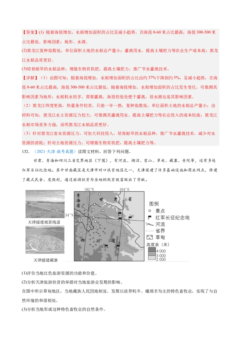 专题09农业+解析版_2025年新高考资料_二轮复习_2025年高三地理高考二轮复习专项提升（新高考通用）3405802_真题演练