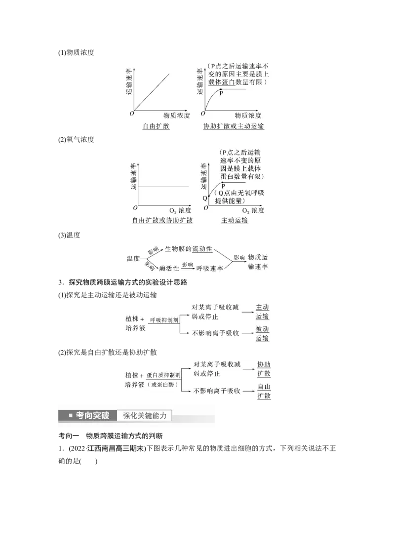 2023年高考生物一轮复习（全国版）第2单元第6课时　物质出入细胞的方式及影响因素_通用版（老高考）复习资料_2023年复习资料_一轮复习_2023年高考生物一轮复习讲义+课件（全国版）