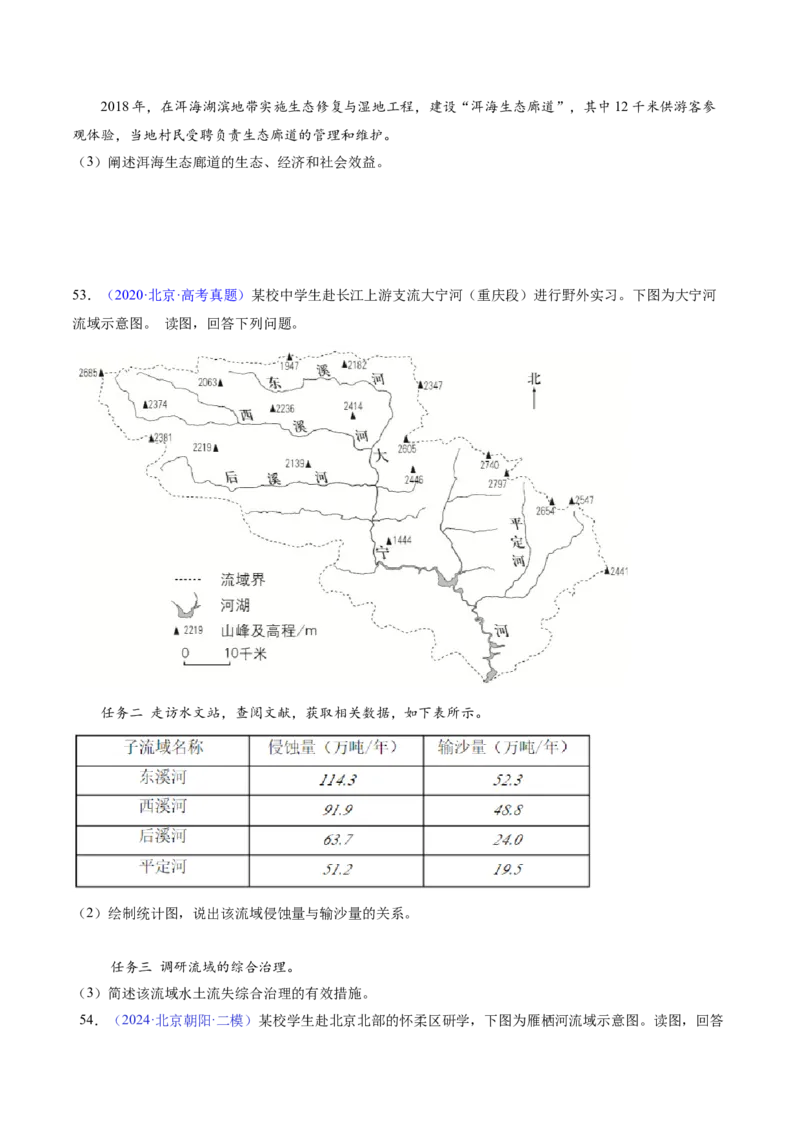 专题04陆地水环境（原卷版）_2025年新高考资料_二轮复习_2025年高三地理高考二轮复习专项提升（新高考通用）3405802_重点&middot;难点&middot;热点专练（分地区）_北京专用