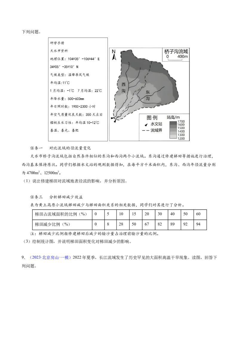 专题04陆地水环境（原卷版）_2025年新高考资料_二轮复习_2025年高三地理高考二轮复习专项提升（新高考通用）3405802_重点&middot;难点&middot;热点专练（分地区）_北京专用