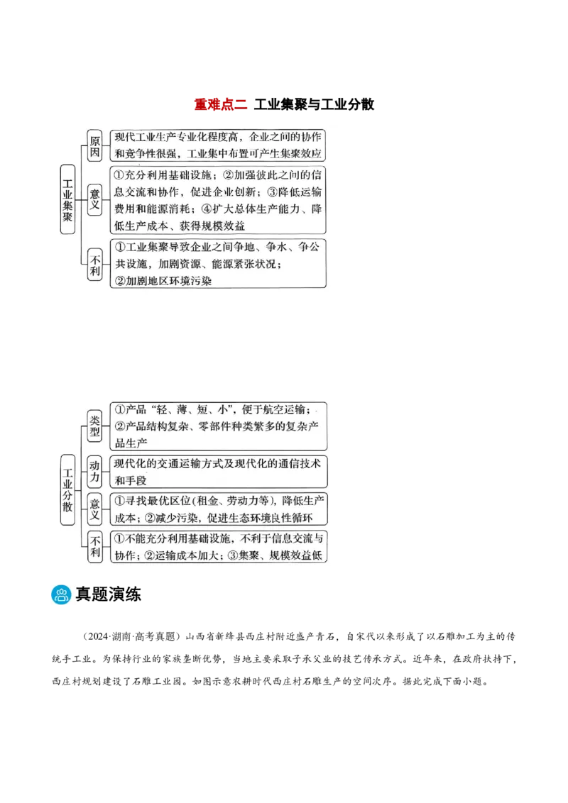 专题09工业、服务业区位与地区产业结构变化（解析版）_2025年新高考资料_二轮复习_2025年高三地理高考二轮复习专项提升（新高考通用）3405802_重点&middot;难点&middot;热点专练（分地区）