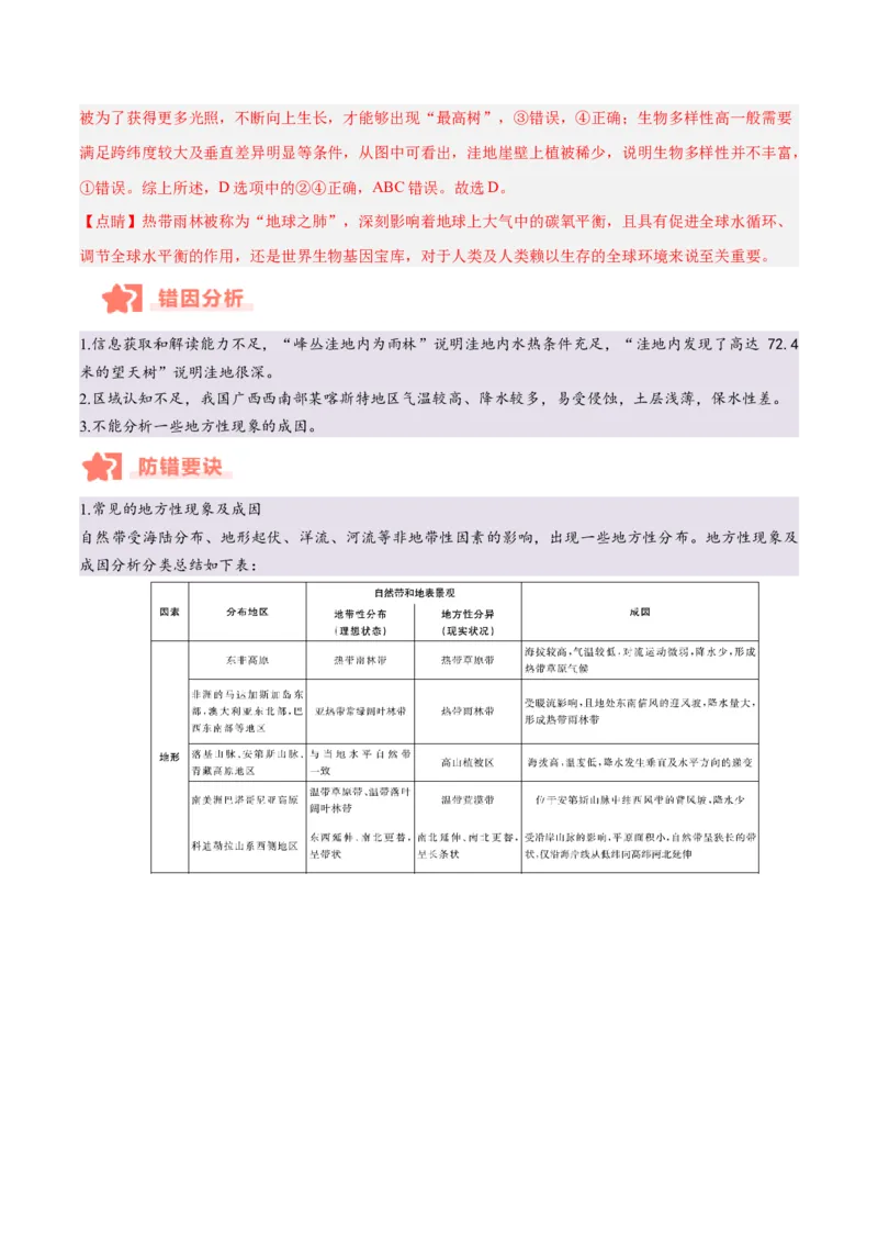 专题06自然环境的整体性与差异性易错提分（4大易错点）（解析版）_2025年新高考资料_二轮复习_2025年高三地理高考二轮复习专项提升（新高考通用）3405802_易错专练