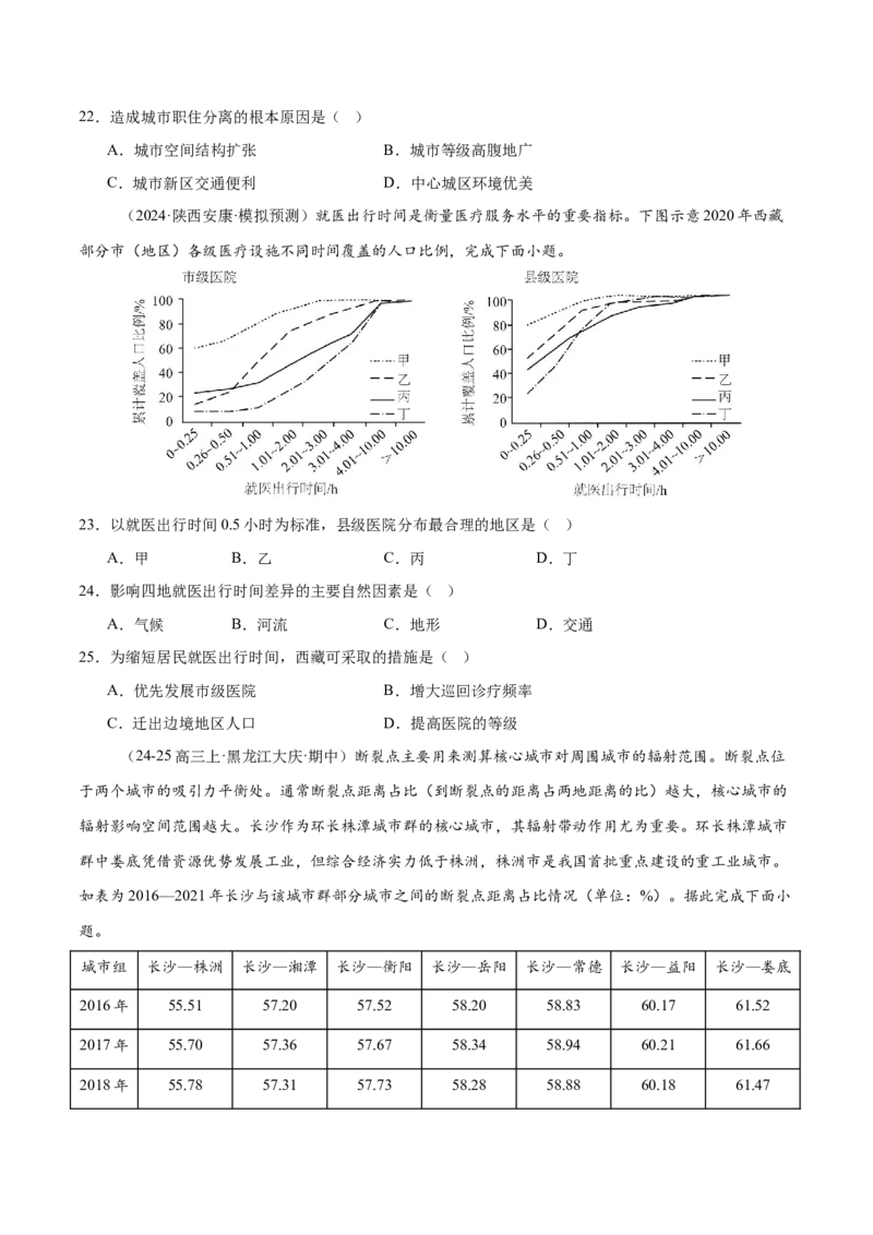专题08人口与城市（练习）（原卷版）_2025年新高考资料_二轮复习_上好课2025年高考地理二轮复习讲练测（新高考通用）3381954