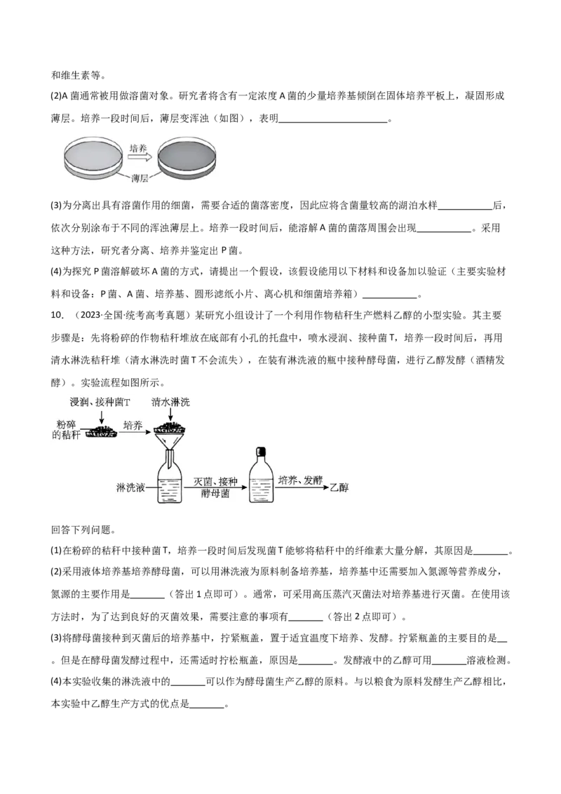 知识清单20发酵工程（原卷版）_2024年新高考资料_1.2024一轮复习_2024年高考生物一轮复习知识清单