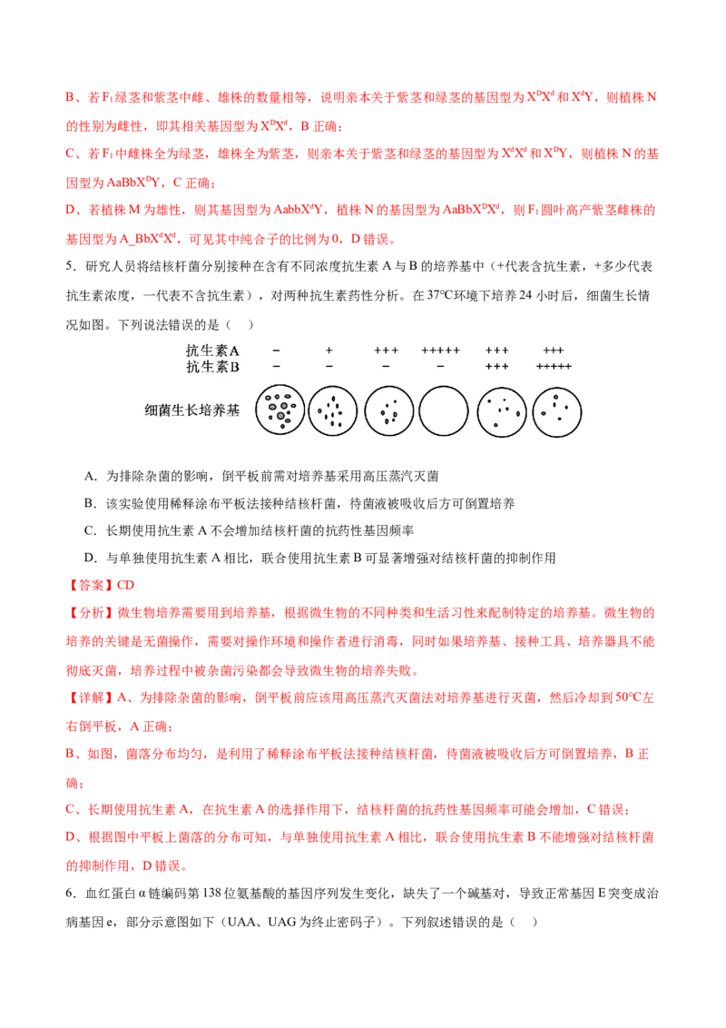 押新高考卷遗传与进化（解析版）-备战2024年高考生物临考题号押题（新高考通用）_2024年新高考资料_5.2024三轮冲刺_备战2024年高考生物临考题号押题（新高考通用）322745222