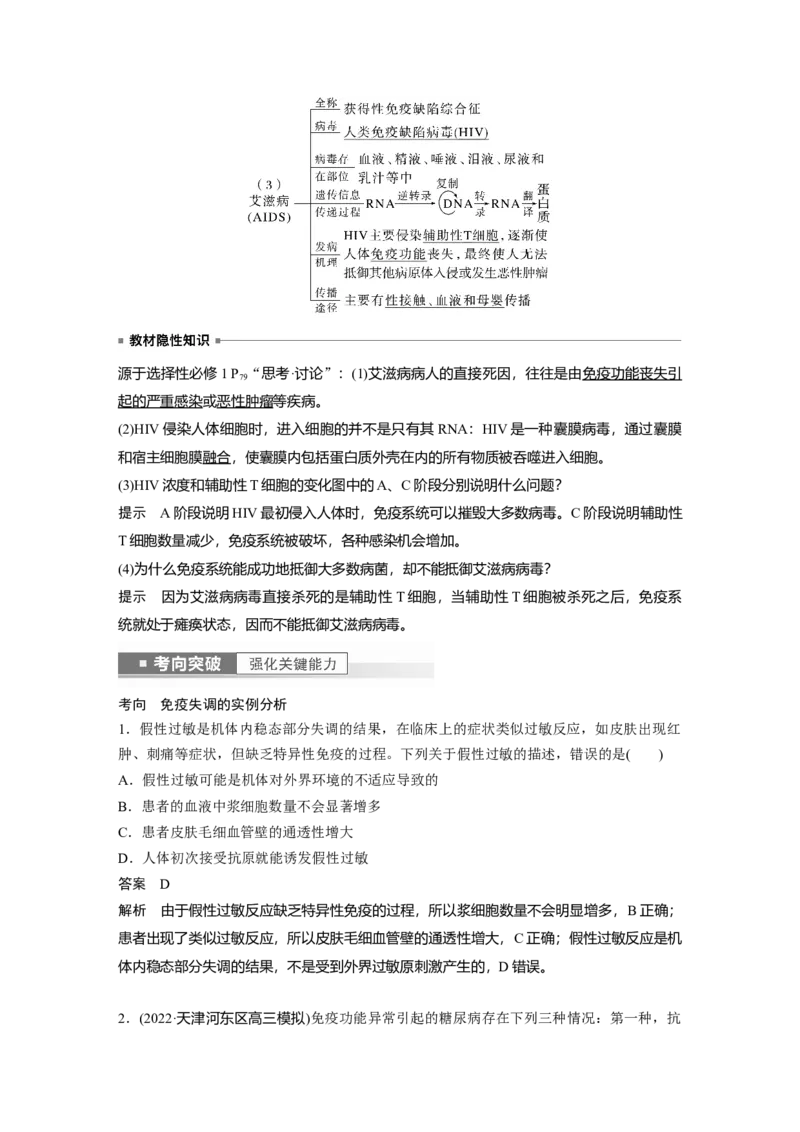 2023年高考生物一轮复习（新人教新高考）第8单元第7课时　免疫失调和免疫学的应用_新高考复习资料_2023年新高考复习资料_一轮复习_2023年新高考大一轮复习讲义