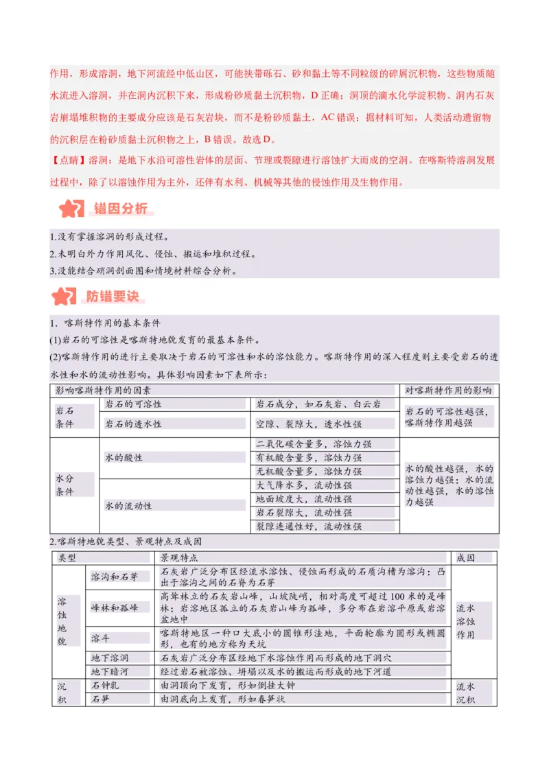 专题05地质作用与地表形态的变化易错提分（4大易错点）（解析版）_2025年新高考资料_二轮复习_01高考语文等多个文件_2025年高三地理高考二轮复习专项提升_易错专练