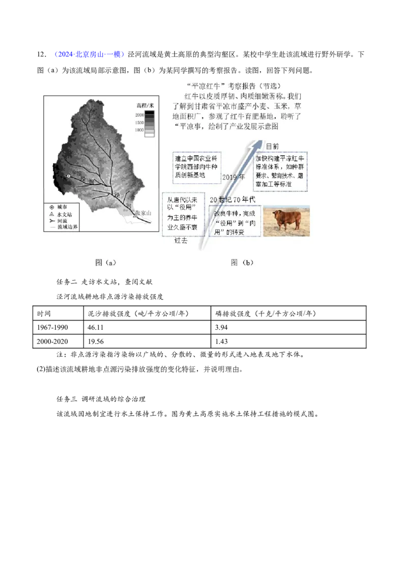 专题12人类与地理环境的协调发展（原卷版）_2025年新高考资料_二轮复习_01高考语文等多个文件_2025年高三地理高考二轮复习专项提升_重点&middot;难点&middot;热点专练（分地区）_北京专用