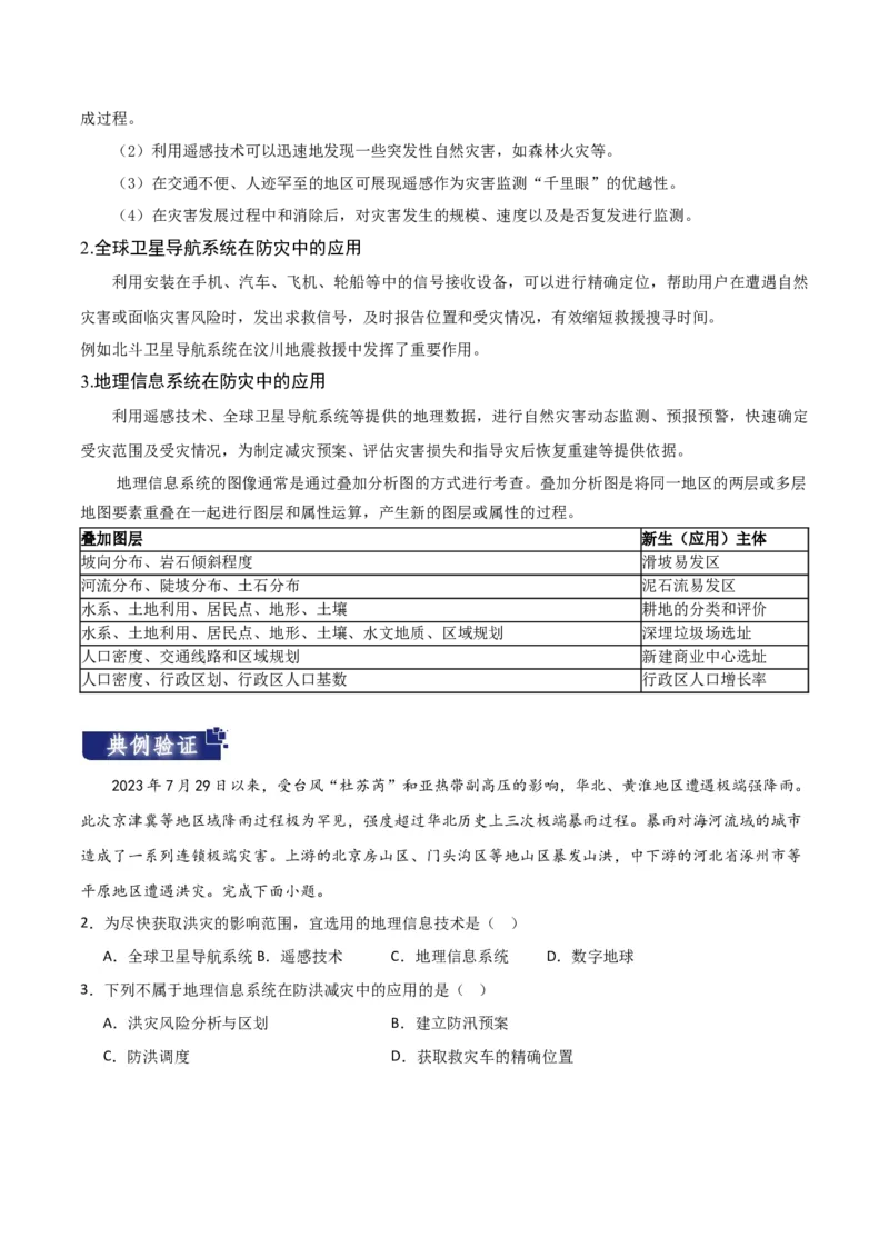 重难点08自然灾害与地理信息技术-2024年高考地理热点&middot;重点&middot;难点专练（新高考专用）（原卷版）_新高考复习资料_2024年新高考复习资料_专项复习资料