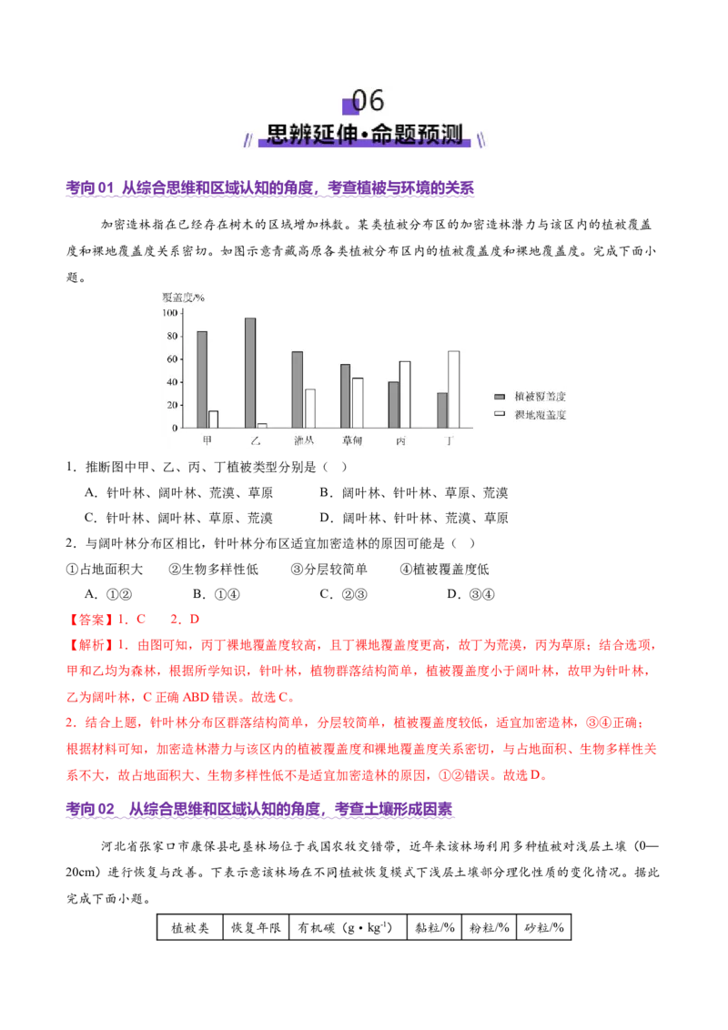 专题06自然地理环境的整体性与差异性（讲义）（解析版）_2025年新高考资料_二轮复习_2025年高三地理高考二轮复习专项提升（新高考通用）3405802_二轮讲义