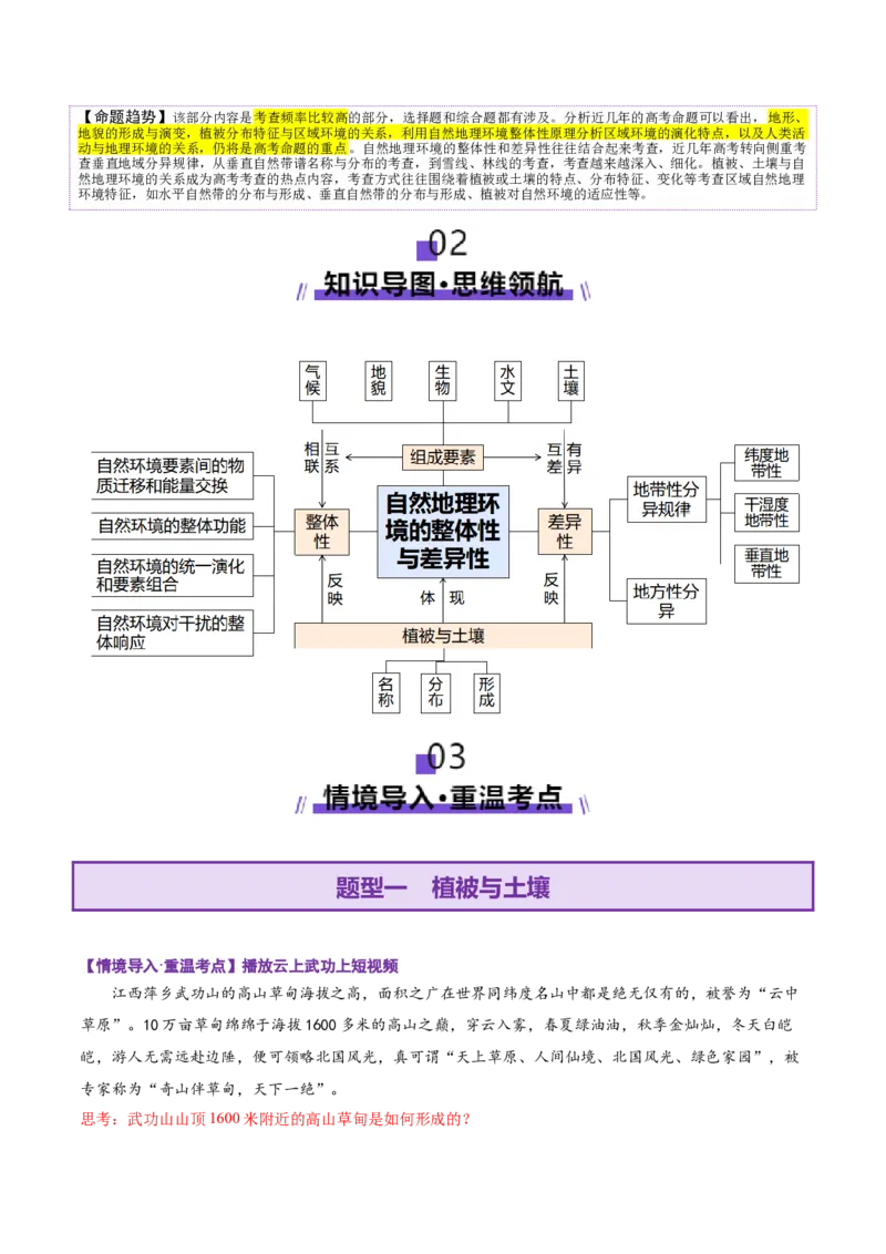 专题06自然地理环境的整体性与差异性（讲义）（解析版）_2025年新高考资料_二轮复习_2025年高三地理高考二轮复习专项提升（新高考通用）3405802_二轮讲义