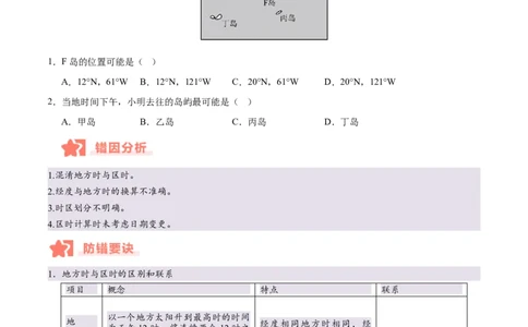 专题02地球运动易错提分（4大易错点）（原卷版）_2025年新高考资料_二轮复习_2025年高三地理高考二轮复习专项提升（新高考通用）3405802_易错专练