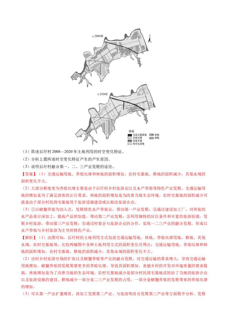 专题22城乡空间结构变化及城镇化过程相关题型分析（解析版）_2025年新高考资料_二轮复习_2025年高三地理高考二轮复习专项提升（新高考通用）3405802_题型专练