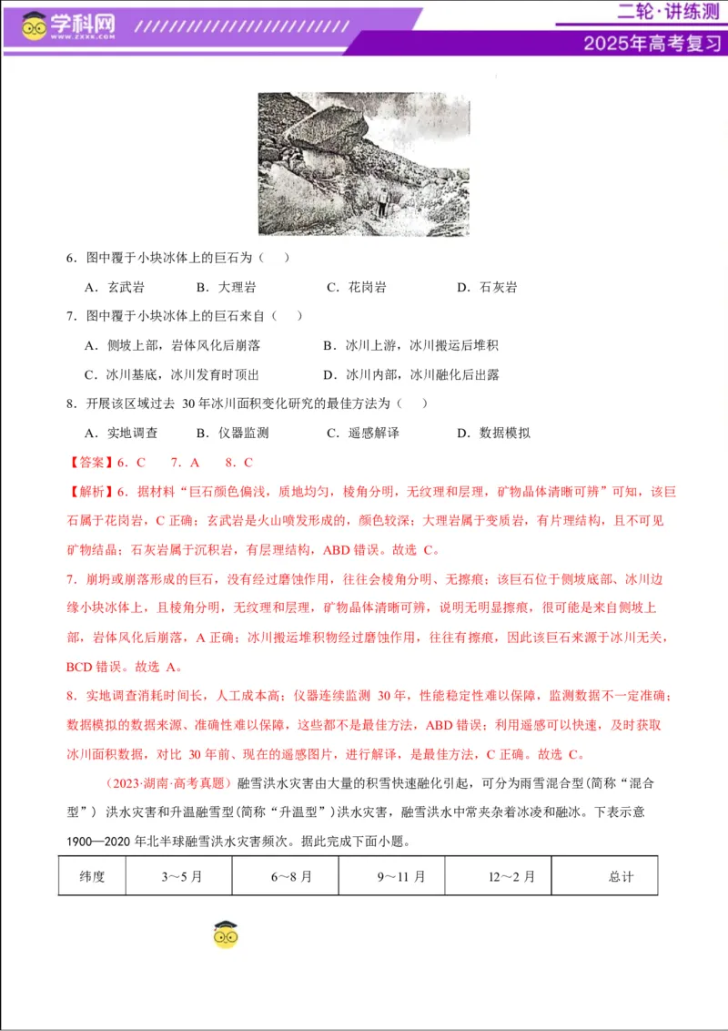 专题07自然灾害（练习）（解析版）_2025年新高考资料_二轮复习_上好课2025年高考地理二轮复习讲练测（新高考通用）3381954
