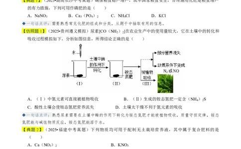 专题07常见的盐和化肥（原卷版）_02中考总复习（2026版更新中）_05-化学-中考总复习_2026年中考复习（更新中）_备战2026年中考化学真题题源解密