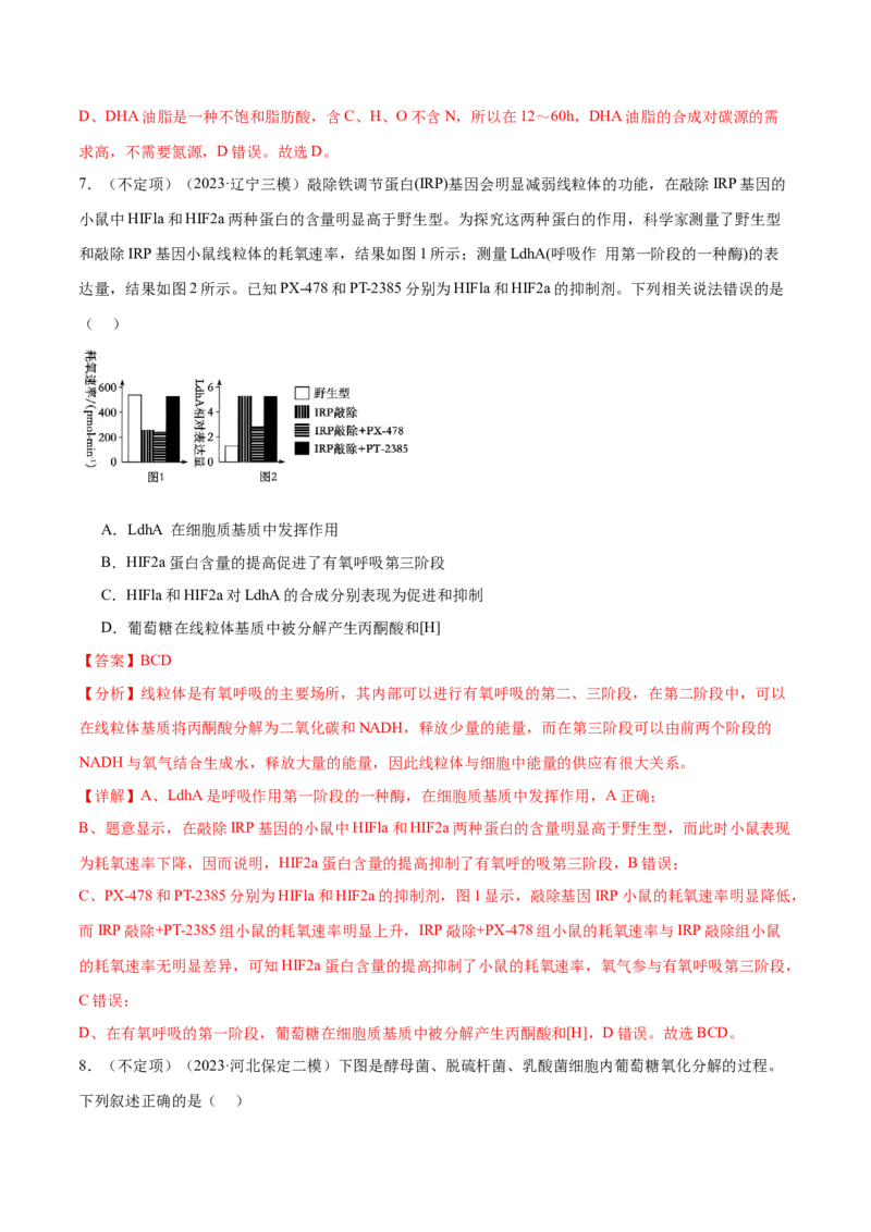 第04讲细胞呼吸和光合作用（练习）（解析版）_2024年新高考资料_2.2024二轮复习_2024年高考生物二轮复习讲练测（新教材新高考）