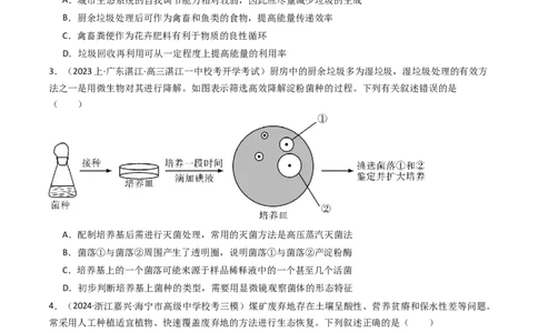 热点06绿色环保（原卷版）_2024年新高考资料_3.2024专项复习_2024年高考生物热点&middot;重点&middot;难点专练（新高考专用）
