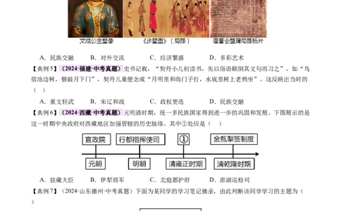 专题04华夏熔炉：中国古代民族交融与对外交流的交响史诗（讲练）（原卷版）_02中考总复习（2026版更新中）_06-历史-中考总复习_2025年中考复习资料_2025中考二轮课件ppt+讲义+练习历史