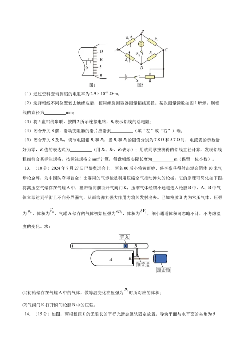 信息必刷卷01（新高考通用）（原卷版）_04高考物理_2025年新高考资料_2025考前信息卷_2025年高考物理考前信息必刷卷（新高考通用）3442767