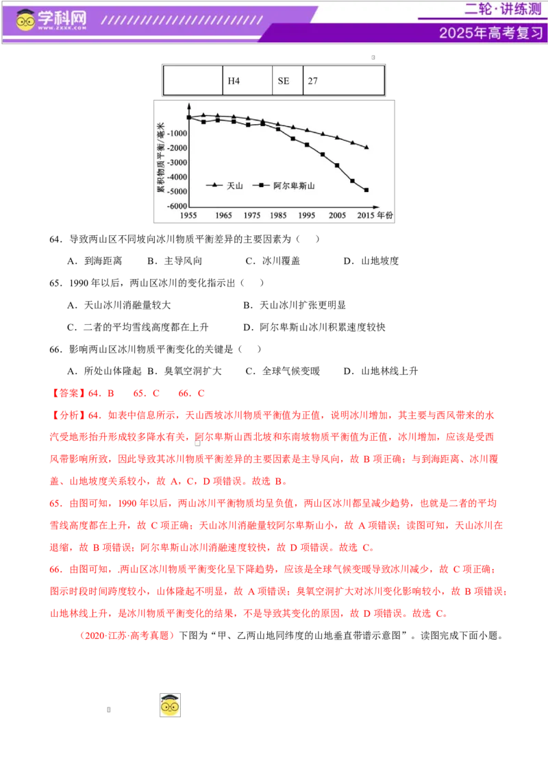 专题06自然地理环境的整体性与差异性（练习）（解析版）_2025年新高考资料_二轮复习_上好课2025年高考地理二轮复习讲练测（新高考通用）3381954