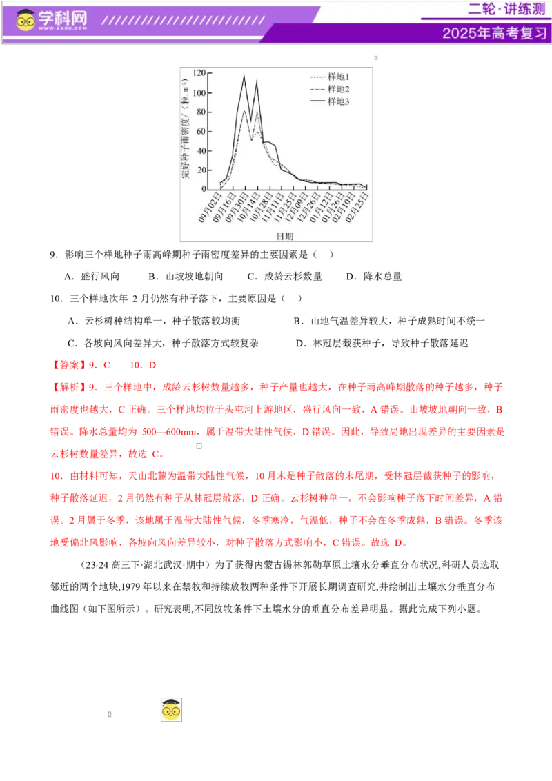 专题06自然地理环境的整体性与差异性（练习）（解析版）_2025年新高考资料_二轮复习_上好课2025年高考地理二轮复习讲练测（新高考通用）3381954