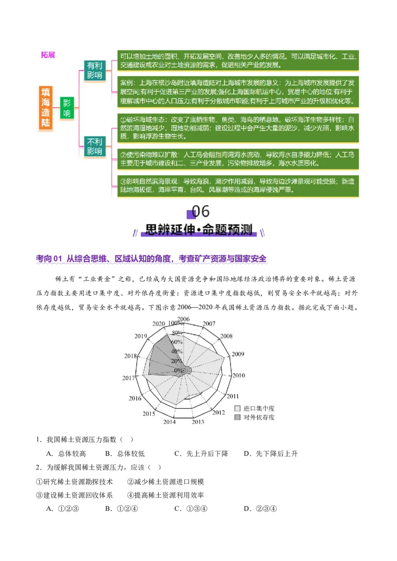 专题11资源、环境与国家安全（讲义）（原卷版）_2025年新高考资料_二轮复习_01高考语文等多个文件_上好课2025年高考地理二轮复习讲练测（新高考通用）_第一部分专题突破