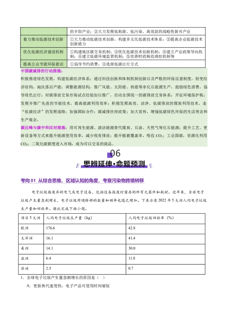 专题11资源、环境与国家安全（讲义）（原卷版）_2025年新高考资料_二轮复习_01高考语文等多个文件_上好课2025年高考地理二轮复习讲练测（新高考通用）_第一部分专题突破