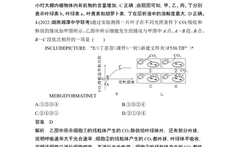 热点微练7光合呼吸曲线解读及&ldquo;点&rdquo;的移动规律(尖子生特训)_2024年新高考资料_1.2024一轮复习_2024年高考生物一轮复习讲义（新人教版）_另附1套Word版题库_必修1