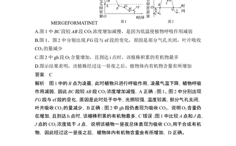 热点微练7光合呼吸曲线解读及&ldquo;点&rdquo;的移动规律(尖子生特训)_2024年新高考资料_1.2024一轮复习_2024年高考生物一轮复习讲义（新人教版）_另附1套Word版题库_必修1