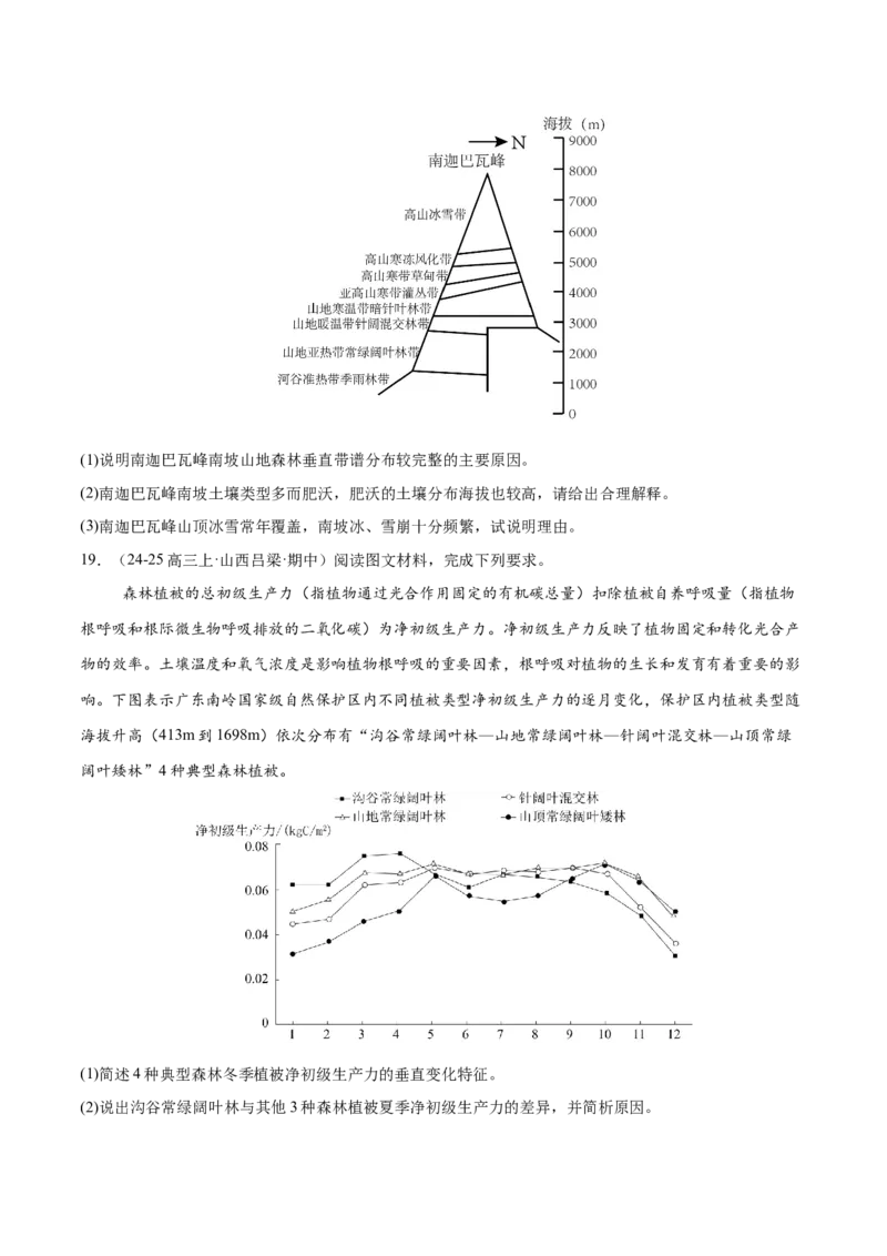 专题06自然地理环境的整体性与差异性（练习）（原卷版）_2025年新高考资料_二轮复习_01高考语文等多个文件_上好课2025年高考地理二轮复习讲练测（新高考通用）
