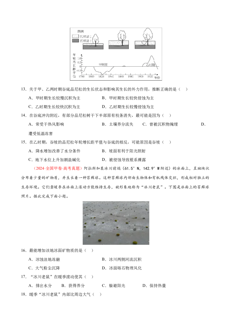 专题06自然地理环境的整体性与差异性（练习）（原卷版）_2025年新高考资料_二轮复习_01高考语文等多个文件_上好课2025年高考地理二轮复习讲练测（新高考通用）