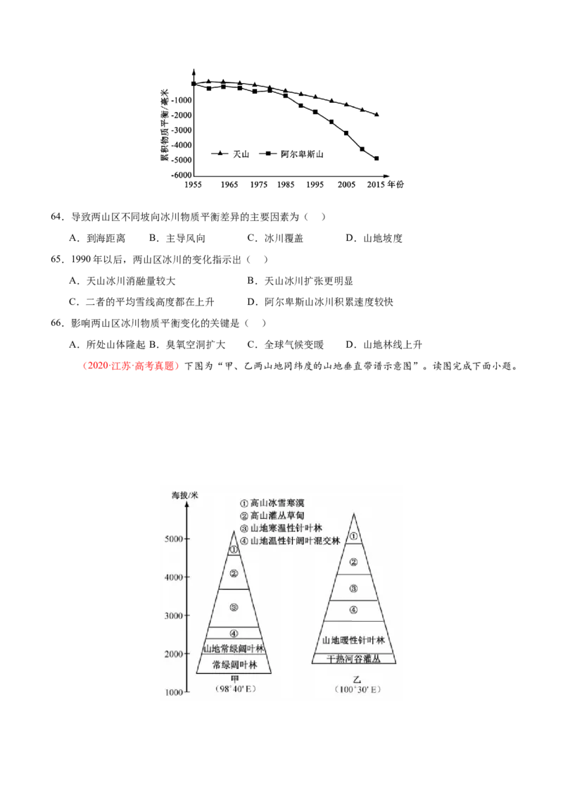专题06自然地理环境的整体性与差异性（练习）（原卷版）_2025年新高考资料_二轮复习_01高考语文等多个文件_上好课2025年高考地理二轮复习讲练测（新高考通用）