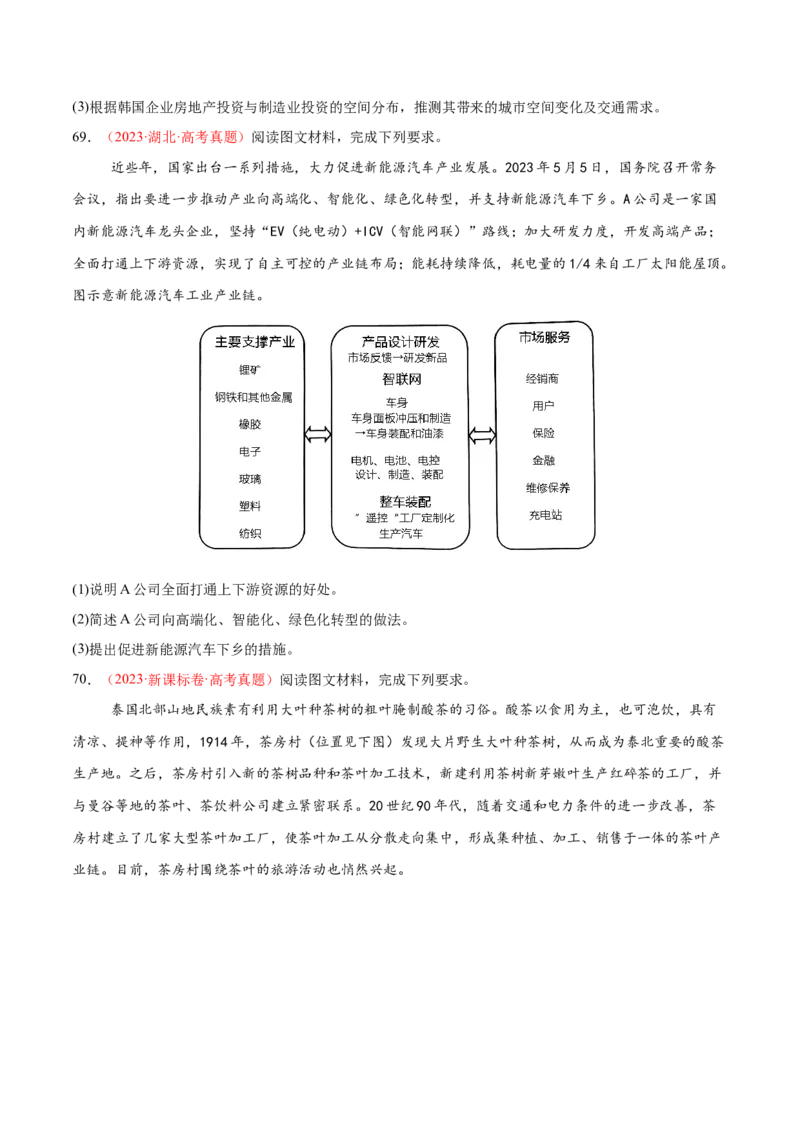 专题09产业区位与产业发展（练习）（原卷版）_2025年新高考资料_二轮复习_01高考语文等多个文件_上好课2025年高考地理二轮复习讲练测（新高考通用）_第一部分专题突破