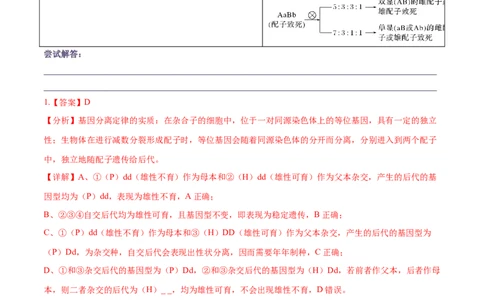 押新高考卷遗传的理论基础（解析版）-备战2024年高考生物临考题号押题（新高考通用）_2024年新高考资料_5.2024三轮冲刺_备战2024年高考生物临考题号押题（新高考通用）322745222
